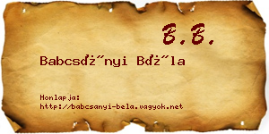 Babcsányi Béla névjegykártya