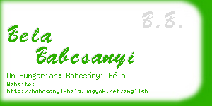 bela babcsanyi business card