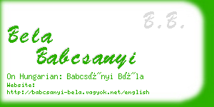 bela babcsanyi business card